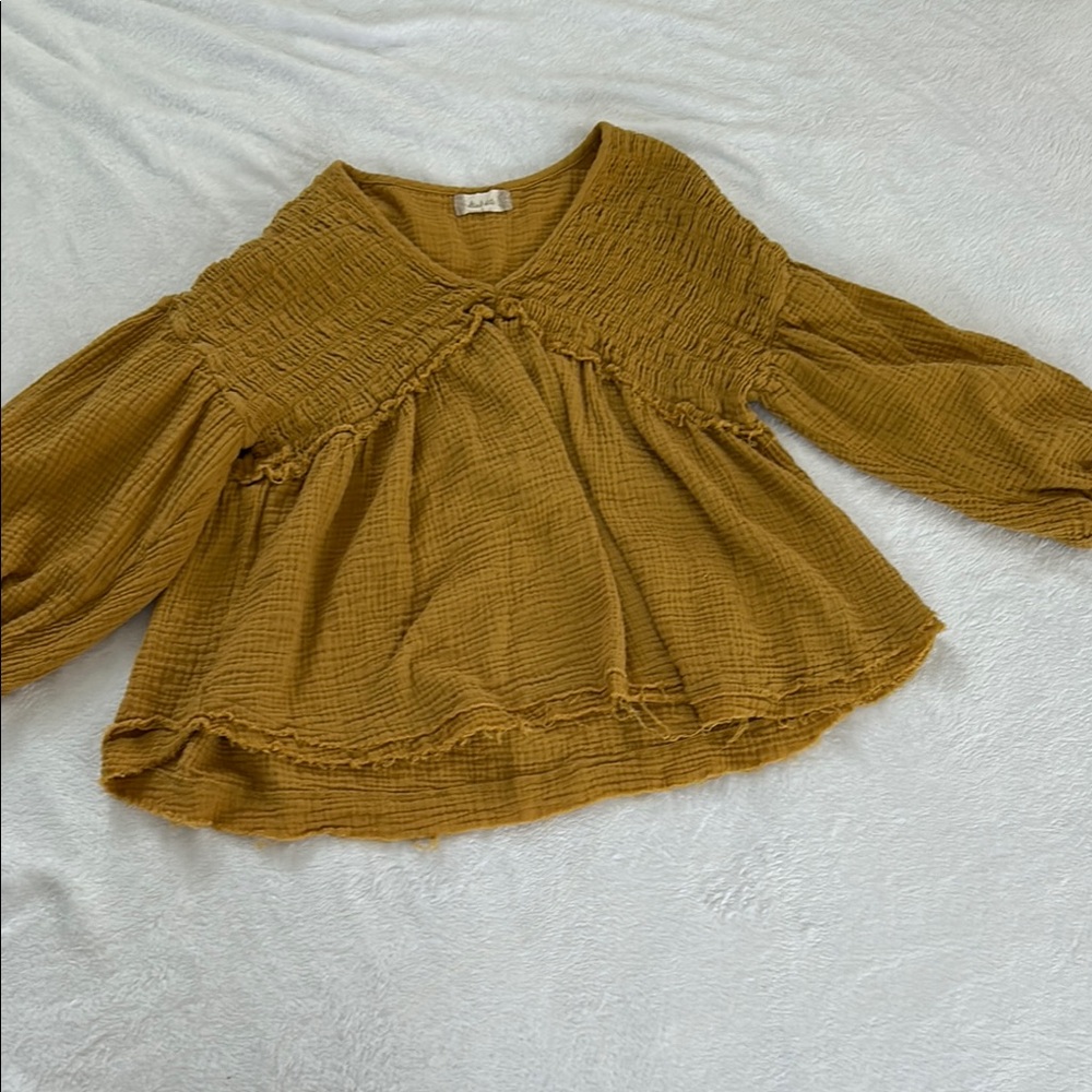 Altar'd State Yellow Blouse with Flowy Silhouette